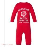 Funny FIREWORKS SAFETY DIRECTOR Firefighter America Red Infant Fleece One Piece thumb 0