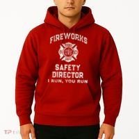 Funny FIREWORKS SAFETY DIRECTOR Firefighter America Red Hoodie thumb 2