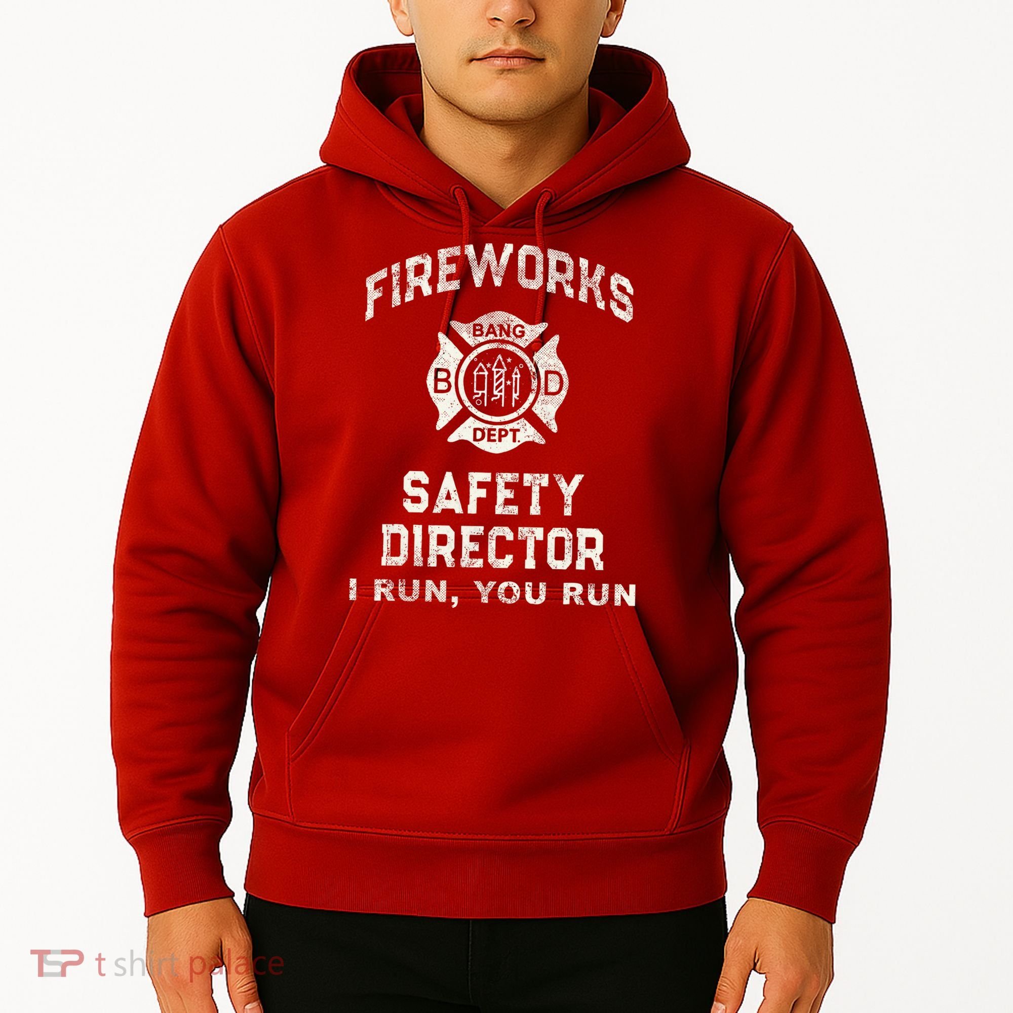 Funny FIREWORKS SAFETY DIRECTOR Firefighter America Red Hoodie
