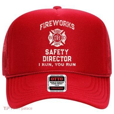 Funny FIREWORKS SAFETY DIRECTOR Firefighter America Red Hat