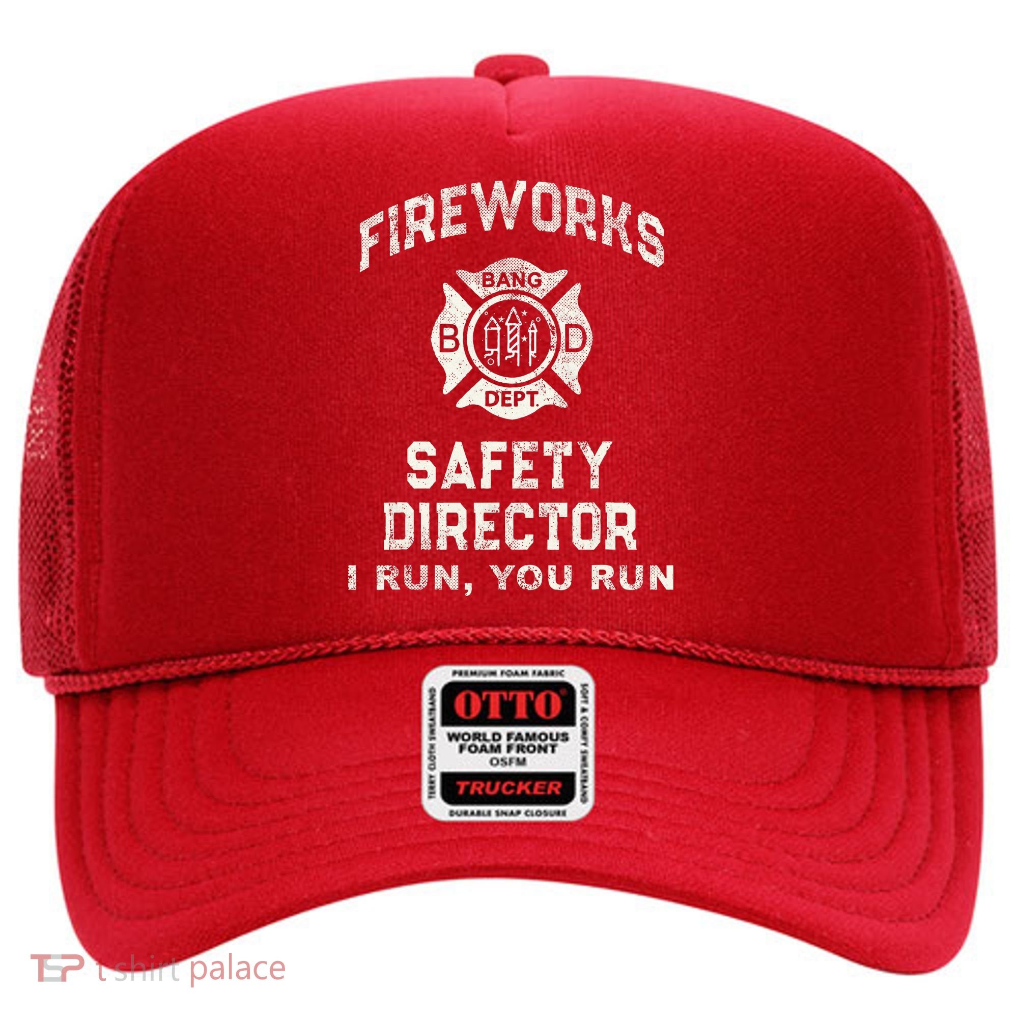 Funny FIREWORKS SAFETY DIRECTOR Firefighter America Red Hat