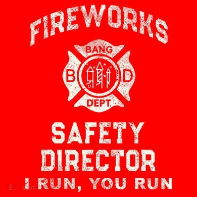 Funny FIREWORKS SAFETY DIRECTOR Firefighter America Red Tall Hoodie