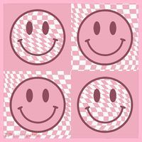 Funny Face Shirt Checkered Pattern Smile Face Meme Trendy Coaster thumb 2