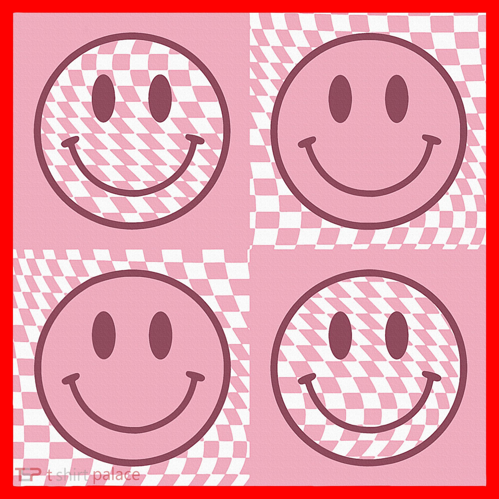 Funny Face Shirt Checkered Pattern Smile Face Meme Trendy Santa Hat