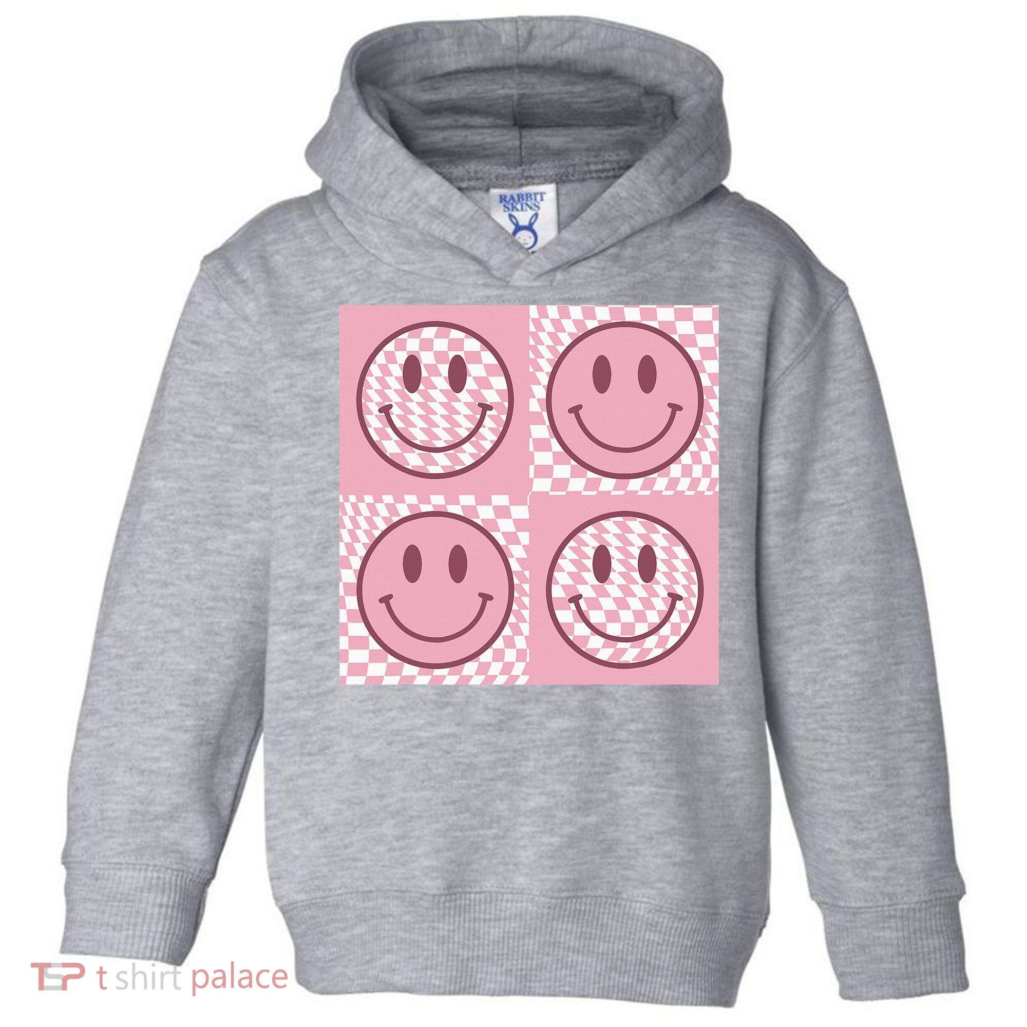 Funny Face Shirt Checkered Pattern Smile Face Meme Trendy Toddler Hoodie