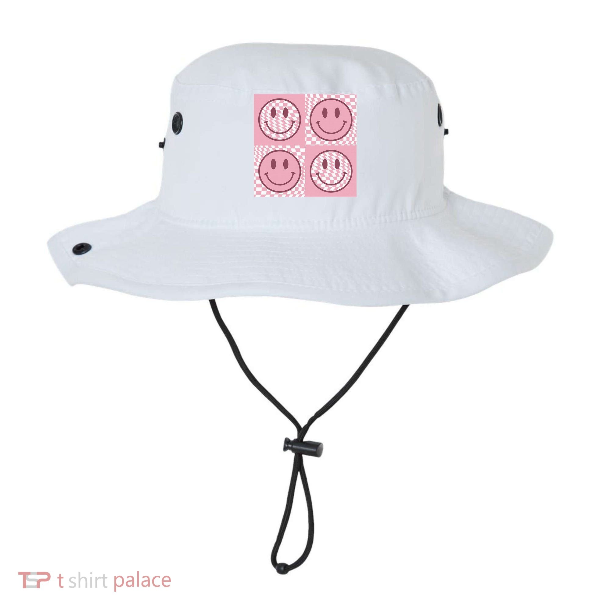 Funny Face Shirt Checkered Pattern Smile Face Meme Trendy Bucket Hat
