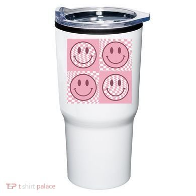Funny Face Shirt Checkered Pattern Smile Face Meme Trendy Tumbler
