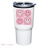 Funny Face Shirt Checkered Pattern Smile Face Meme Trendy Tumbler thumb 0
