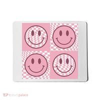 Funny Face Shirt Checkered Pattern Smile Face Meme Trendy Mousepad thumb 0