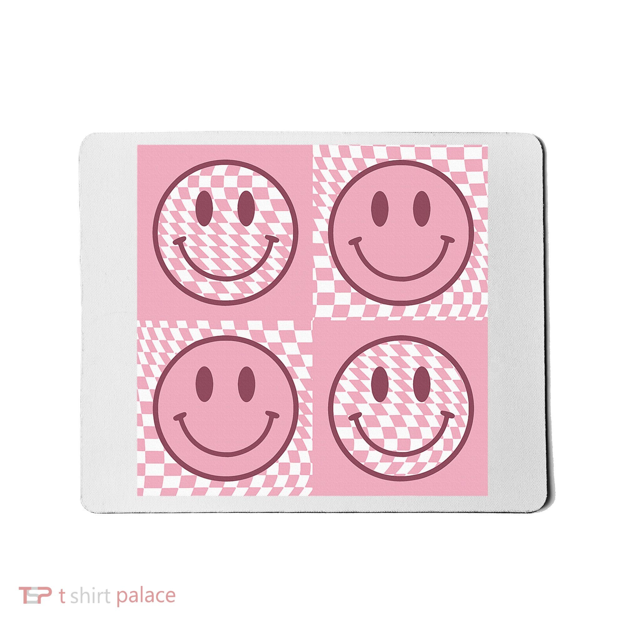 Funny Face Shirt Checkered Pattern Smile Face Meme Trendy Mousepad