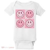 Funny Face Shirt Checkered Pattern Smile Face Meme Trendy Baby Bodysuit thumb 0