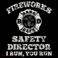 Funny Fireworks Safety Director Firefighter America Red Pyro Sweatshirt thumb 3