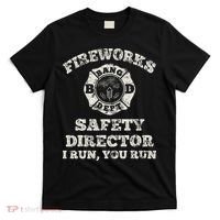 Funny Fireworks Safety Director Firefighter America Red Pyro T-Shirt thumb 0