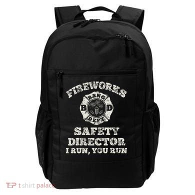 Funny Fireworks Safety Director Firefighter America Red Pyro Backpack