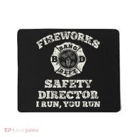 Funny Fireworks Safety Director Firefighter America Red Pyro Mousepad thumb 0