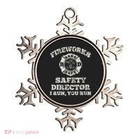 Funny Fireworks Safety Director Firefighter America Red Pyro Ornament thumb 0