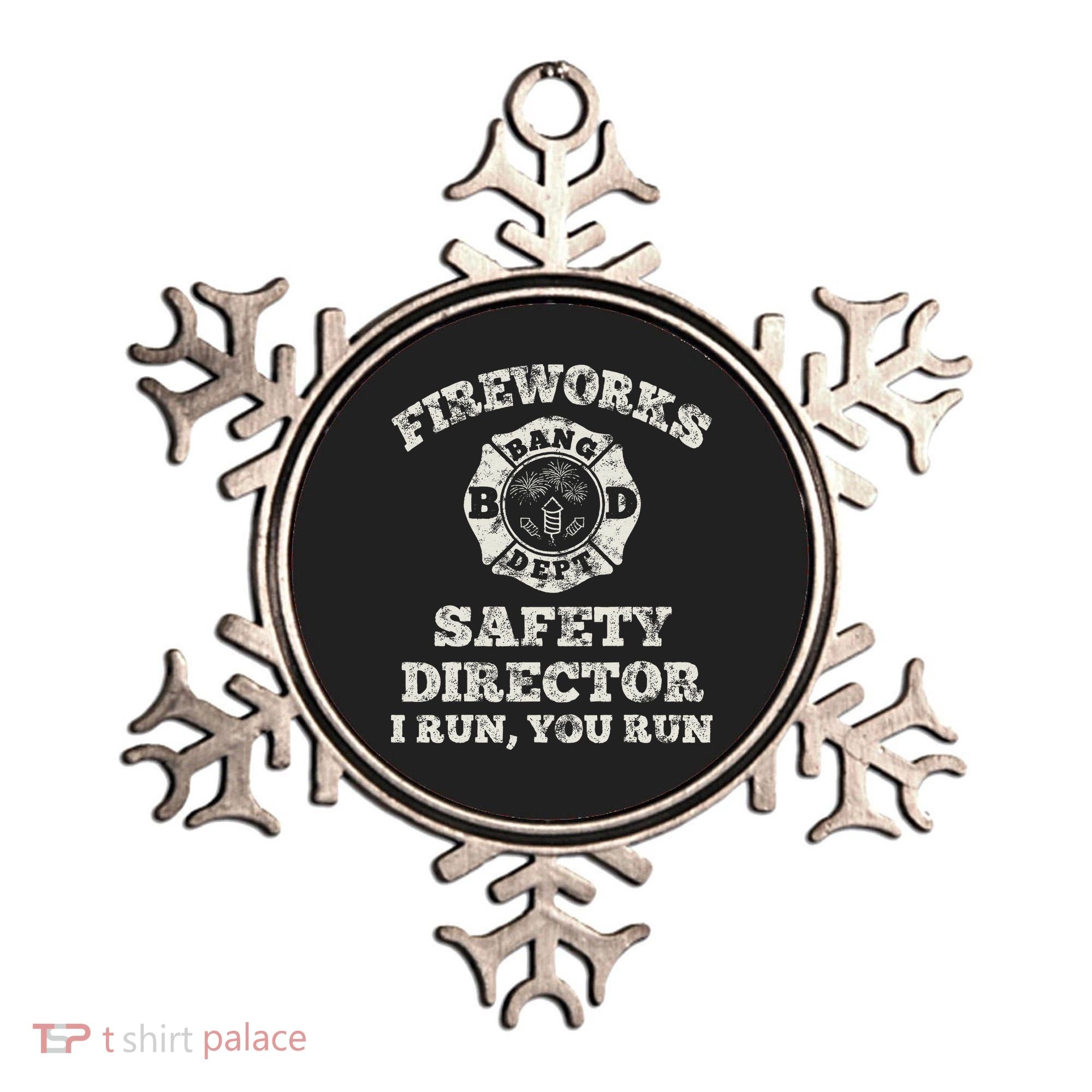 Funny Fireworks Safety Director Firefighter America Red Pyro Ornament