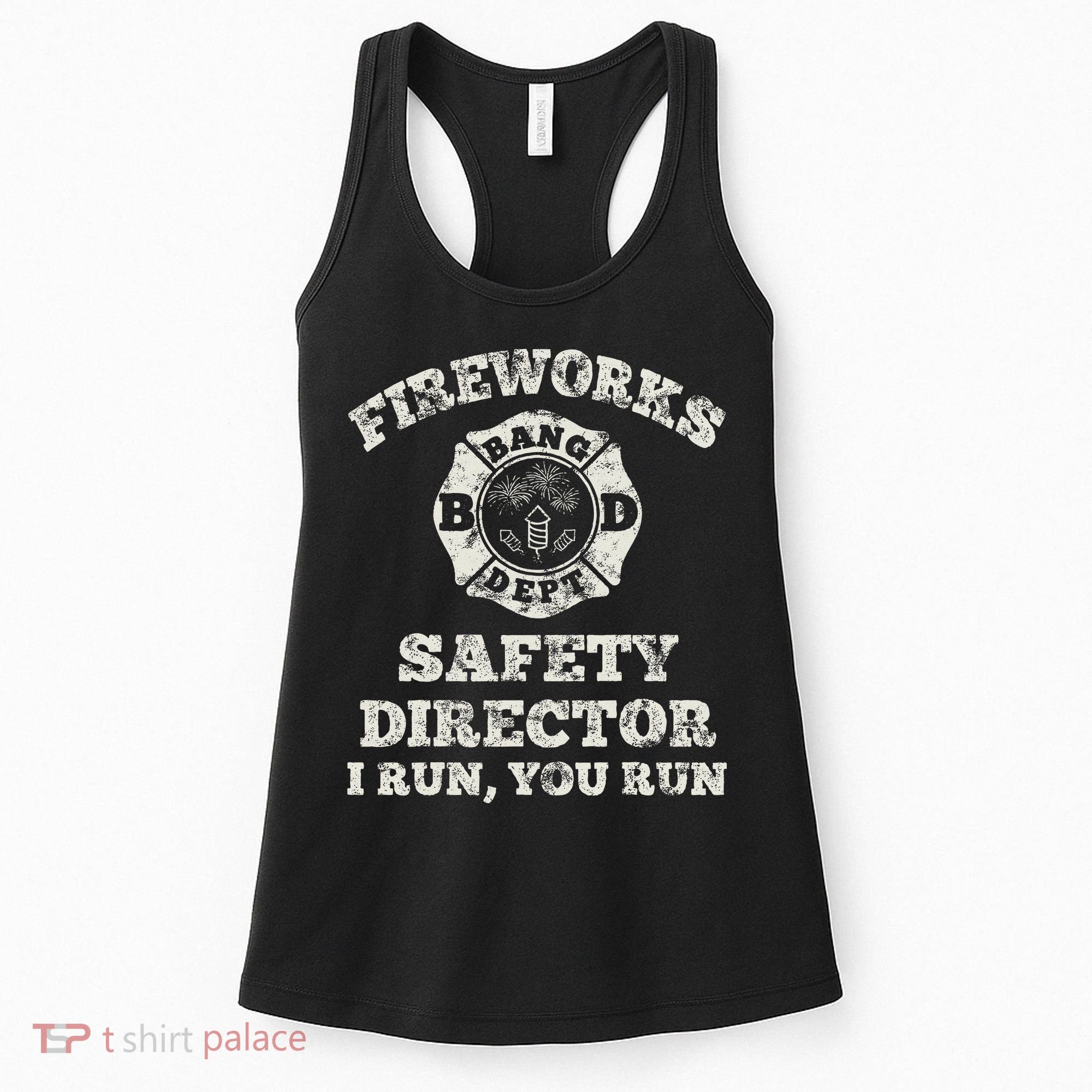 Funny Fireworks Safety Director Firefighter America Red Pyro Women's Tank Top