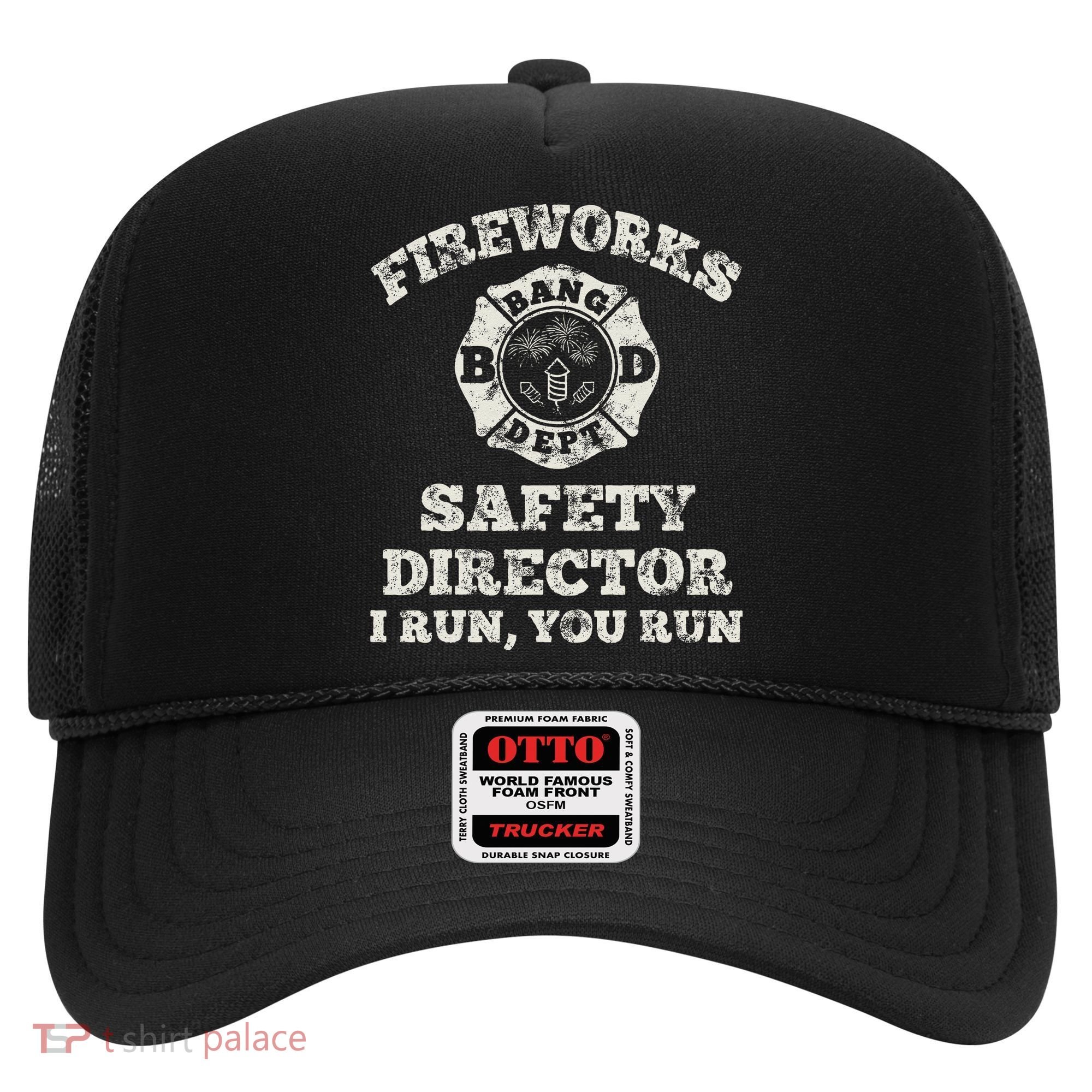 Funny Fireworks Safety Director Firefighter America Red Pyro Hat