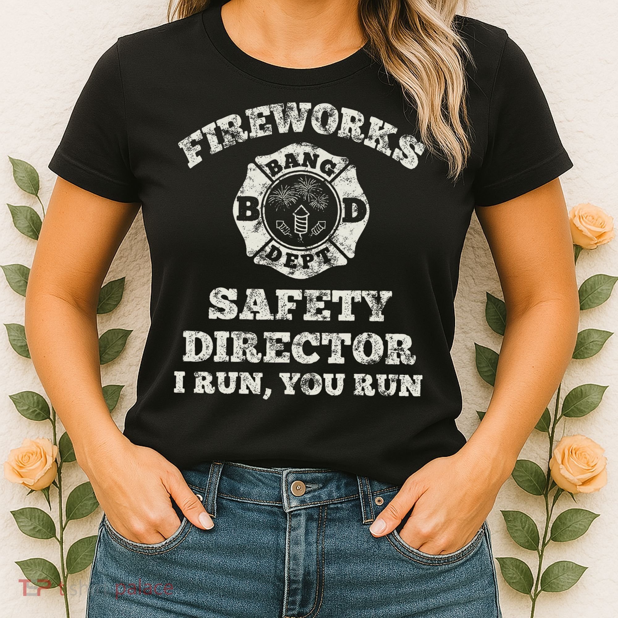 Funny Fireworks Safety Director Firefighter America Red Pyro Women's T-Shirt