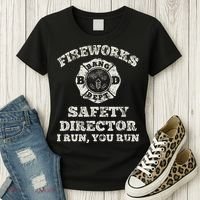 Funny Fireworks Safety Director Firefighter America Red Pyro Women's T-Shirt thumb 3