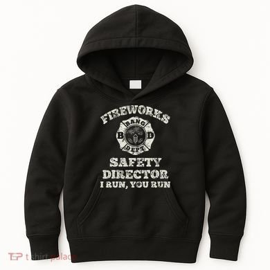 Funny Fireworks Safety Director Firefighter America Red Pyro Kids Hoodie