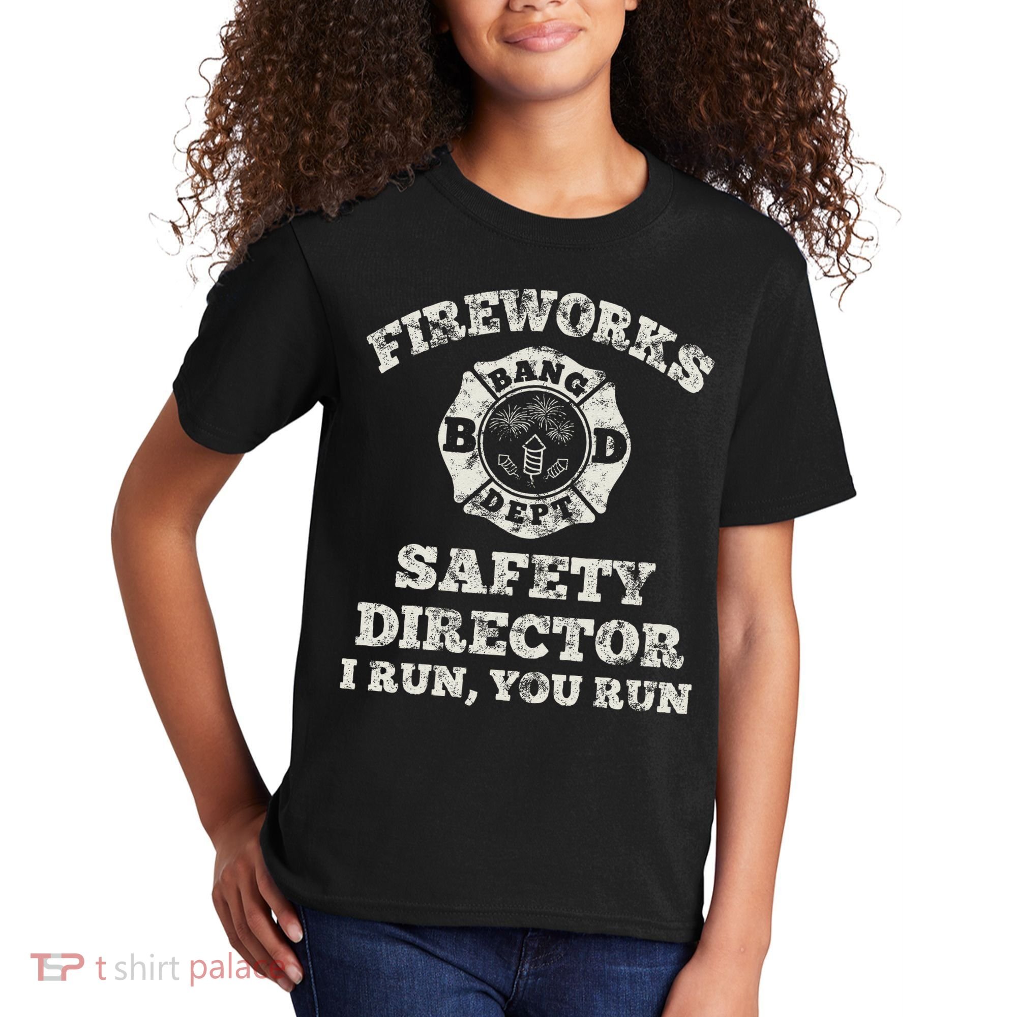 Funny Fireworks Safety Director Firefighter America Red Pyro Kids T-Shirt