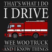 Funny Firefighter That's What I Do I Drive Wee Woo Truck Kids Long Sleeve Shirt thumb 2