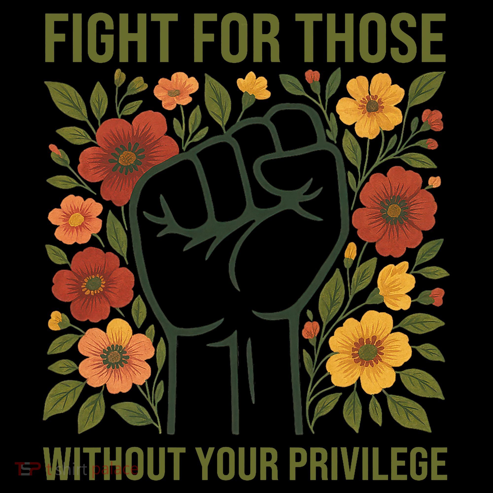 Fight For Those Without Your Privilege Quote Subtle Flower Coaster