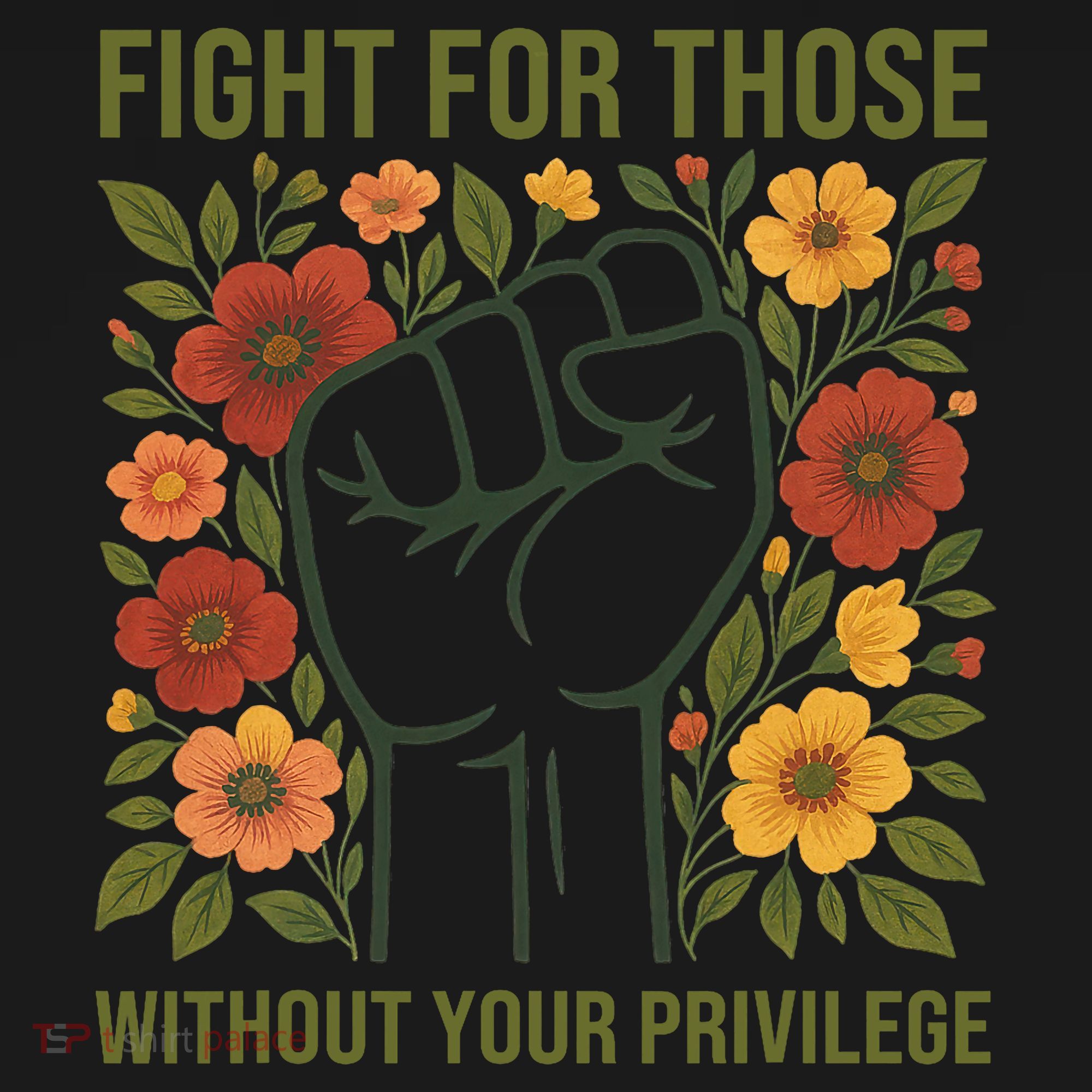 Fight For Those Without Your Privilege Quote Subtle Flower Toddler Hoodie