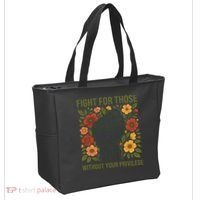 Fight For Those Without Your Privilege Quote Subtle Flower Tote Bag thumb 2