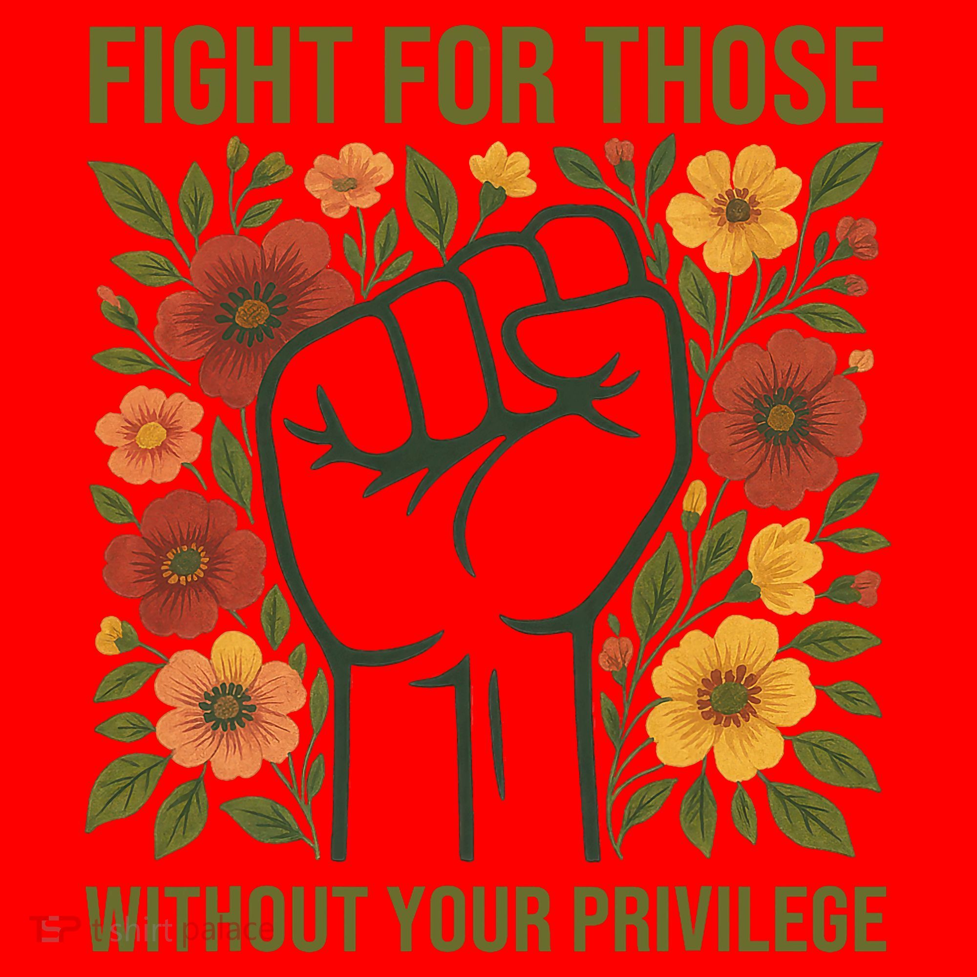 Fight For Those Without Your Privilege Quote Subtle Flower Santa Hat