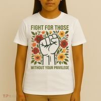 Fight For Those Without Your Privilege Quote Subtle Flower T-Shirt thumb 4