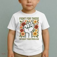 Fight For Those Without Your Privilege Quote Subtle Flower Toddler T-Shirt thumb 2