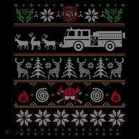 Firefighter Fire Truck Pulled By Reindeer Ugly Christmas Gift Women's Hoodie thumb 2