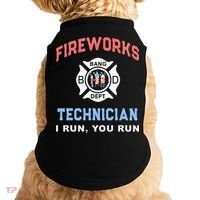 Funny FIREWORKS TECHNICIAN America Firefighter Pyro Expert Doggie Tank thumb 0
