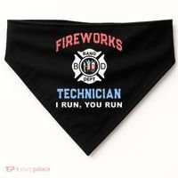 Funny FIREWORKS TECHNICIAN America Firefighter Pyro Expert USA-Made Doggie Bandana thumb 0