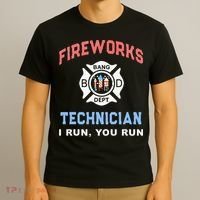 Funny FIREWORKS TECHNICIAN America Firefighter Pyro Expert T-Shirt thumb 3