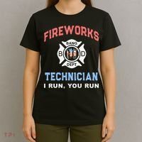 Funny FIREWORKS TECHNICIAN America Firefighter Pyro Expert T-Shirt thumb 4