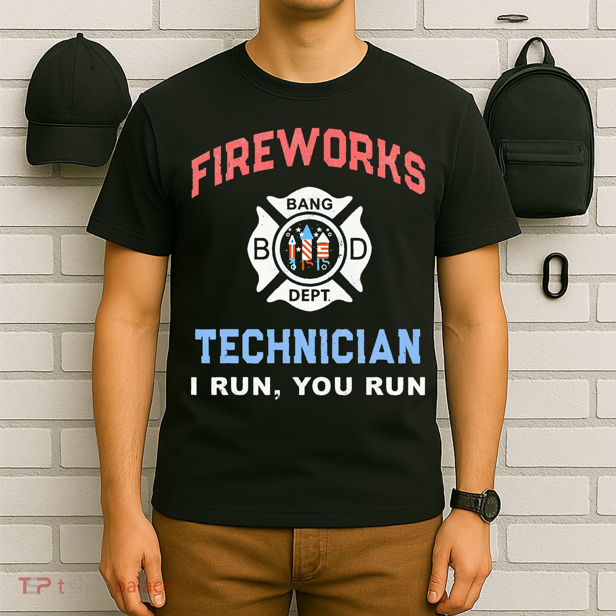 Funny FIREWORKS TECHNICIAN America Firefighter Pyro Expert T-Shirt