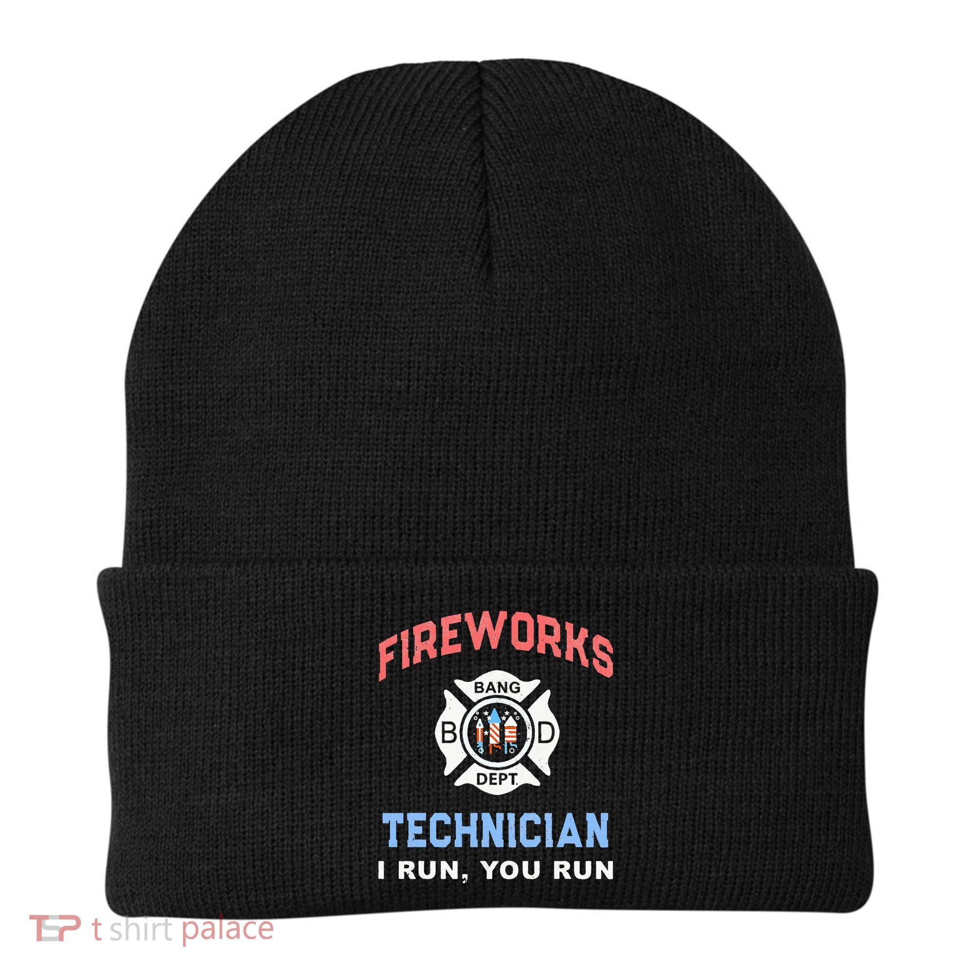 Funny FIREWORKS TECHNICIAN America Firefighter Pyro Expert Beanie