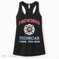 Funny FIREWORKS TECHNICIAN America Firefighter Pyro Expert Women's Tank Top thumb 0