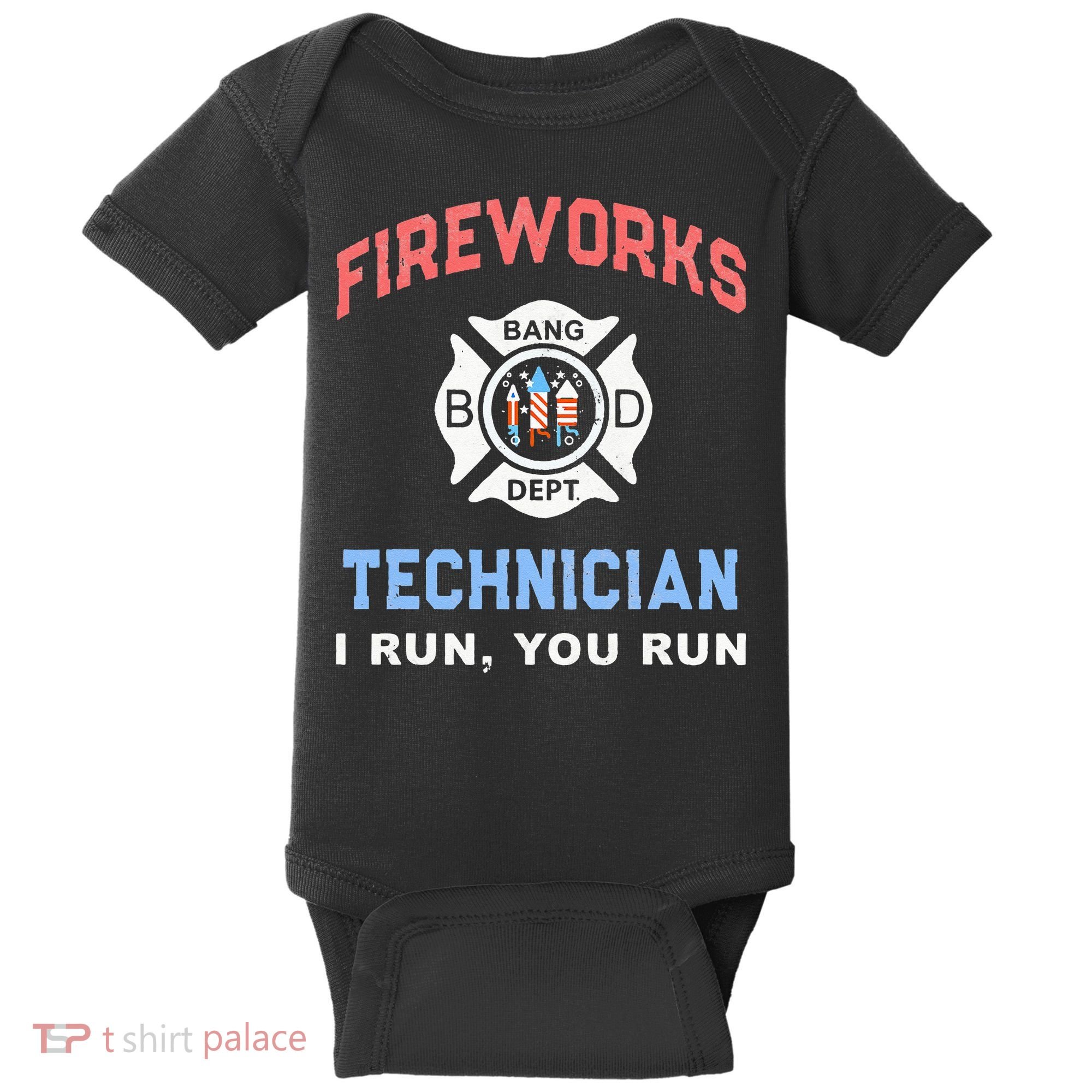 Funny FIREWORKS TECHNICIAN America Firefighter Pyro Expert Baby Bodysuit