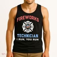 Funny FIREWORKS TECHNICIAN America Firefighter Pyro Expert Tank Top thumb 3