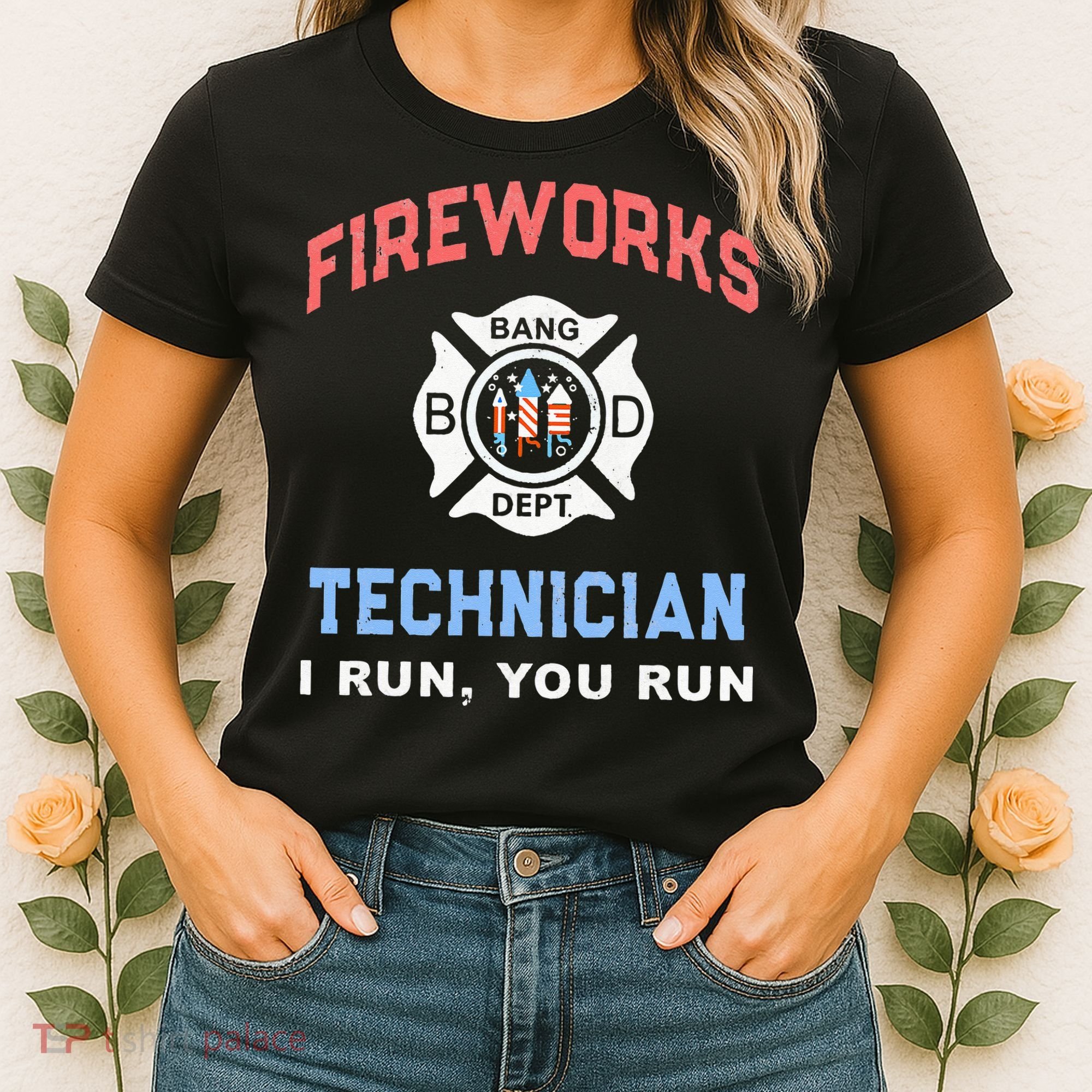 Funny FIREWORKS TECHNICIAN America Firefighter Pyro Expert Women's T-Shirt