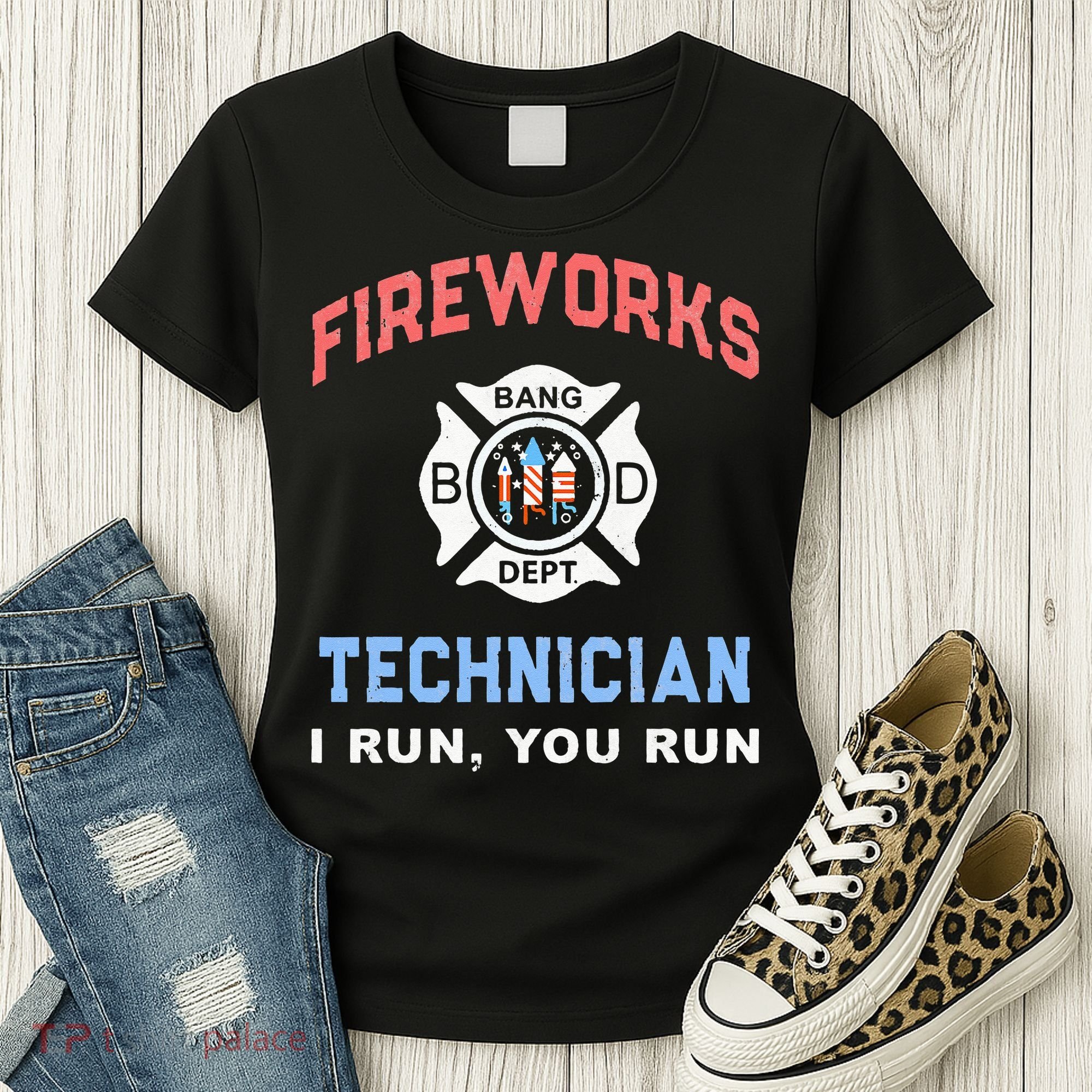 Funny FIREWORKS TECHNICIAN America Firefighter Pyro Expert Women's T-Shirt