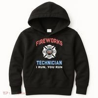 Funny FIREWORKS TECHNICIAN America Firefighter Pyro Expert Kids Hoodie thumb 0