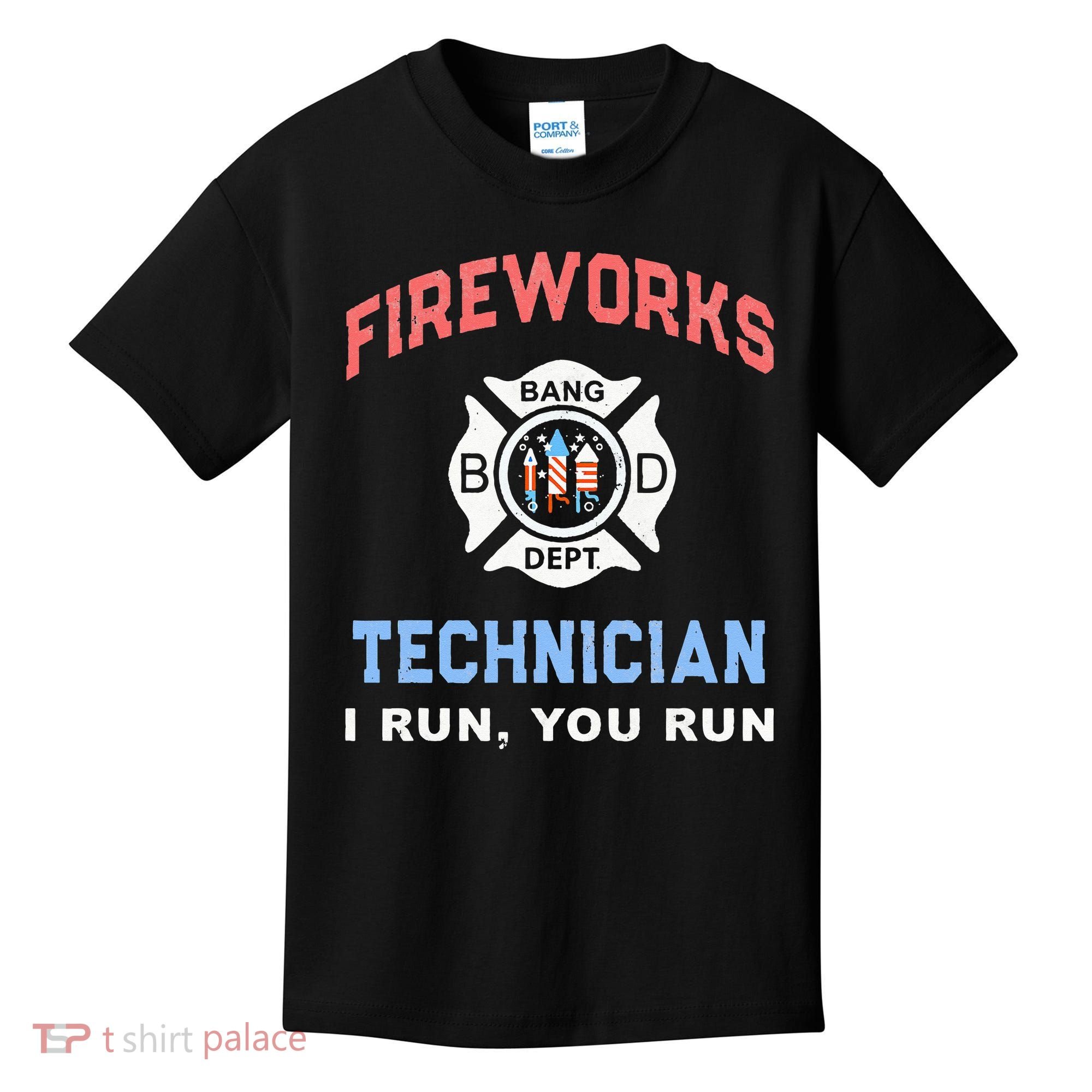 Funny FIREWORKS TECHNICIAN America Firefighter Pyro Expert Kids T-Shirt
