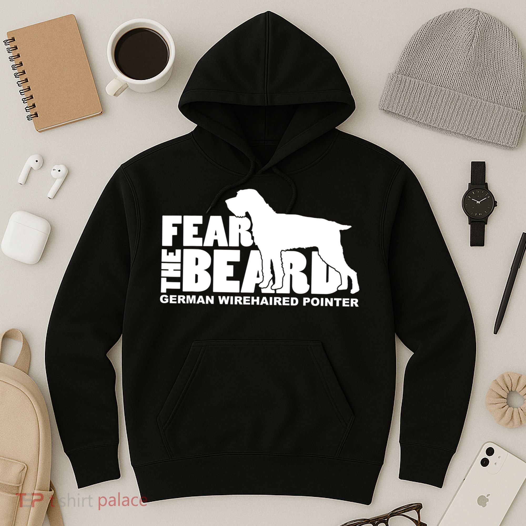 Funny Fear The Beard Gift Funny German Wirehaired Pointer Gift Hoodie