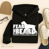 Funny Fear The Beard Gift Funny German Wirehaired Pointer Gift Hoodie thumb 4